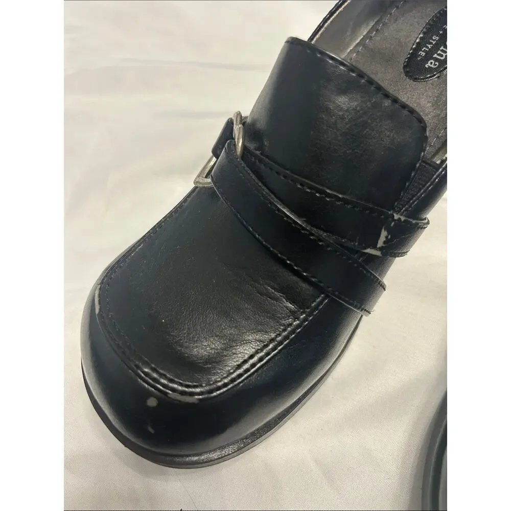 Sonoma Black Girls' Slip-On Dress Shoes with Decorative Buckle